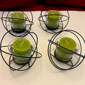 Metal Geometric candle holders set of 4